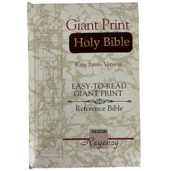 Giant Print Holy Bible King James Version Reference Nelson Regency Burgundy 1991 - Picture 1 of 12